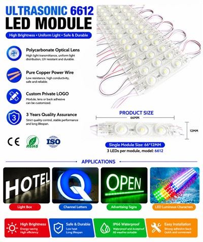 DMLED DC12V 1,5W ultraljudsledmodul